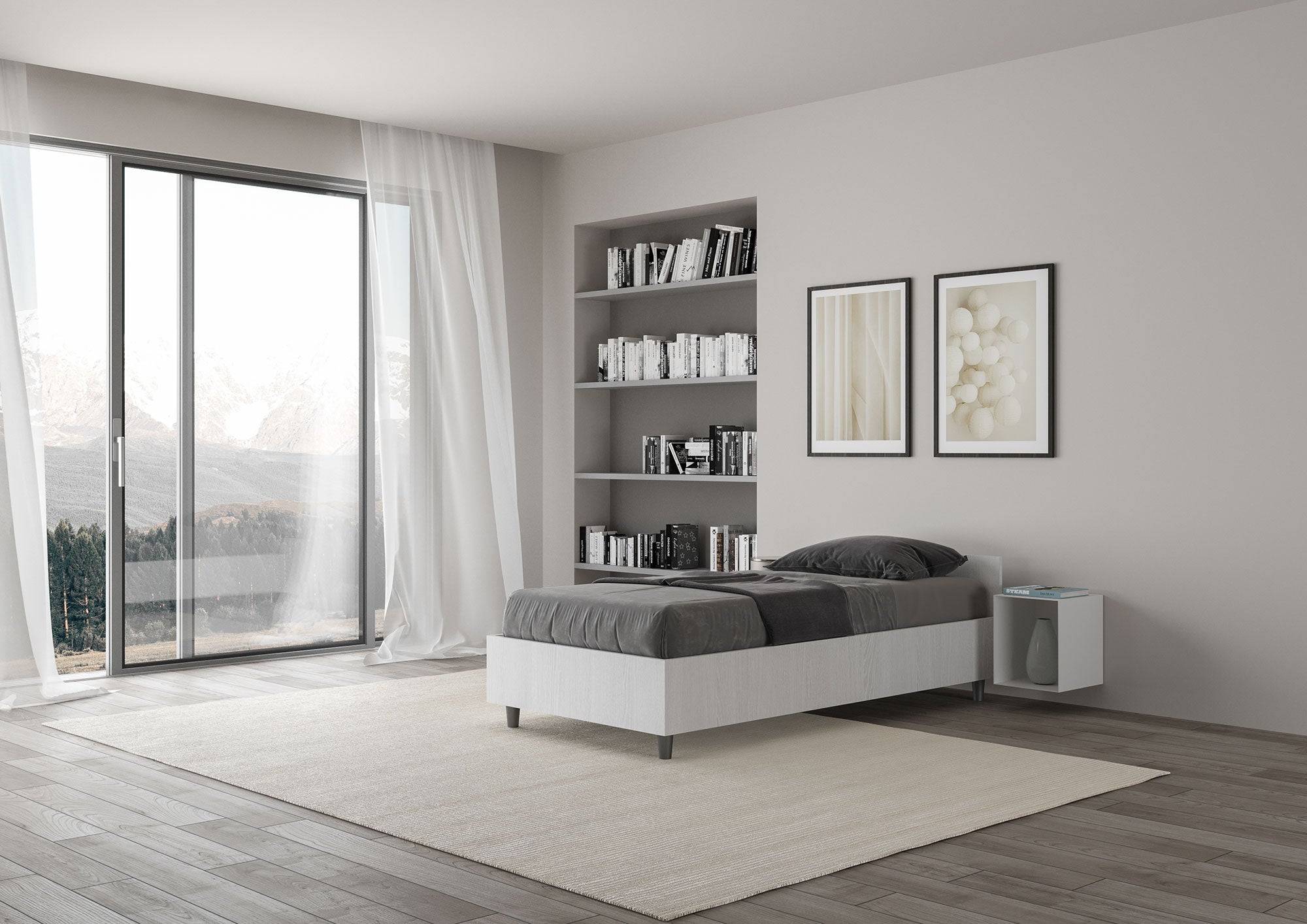 Letto singolo senza rete, con rete e contenitore 80x200 Nuamo - Image 4