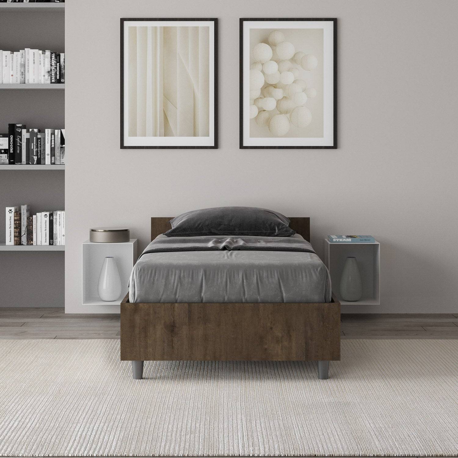 Letto singolo senza rete, con rete e contenitore 80x200 Nuamo - Image 6