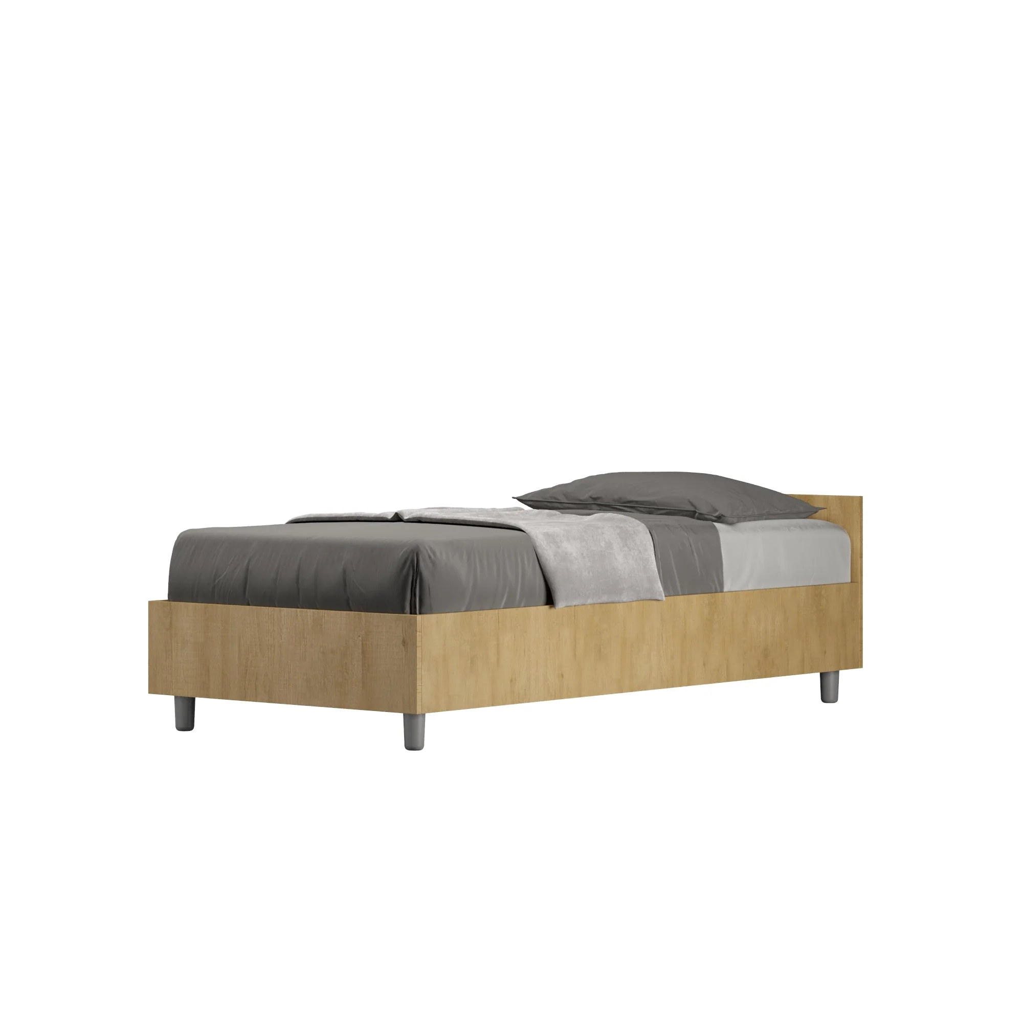 Letto singolo senza rete, con rete e contenitore 80x200 Nuamo - Image 9