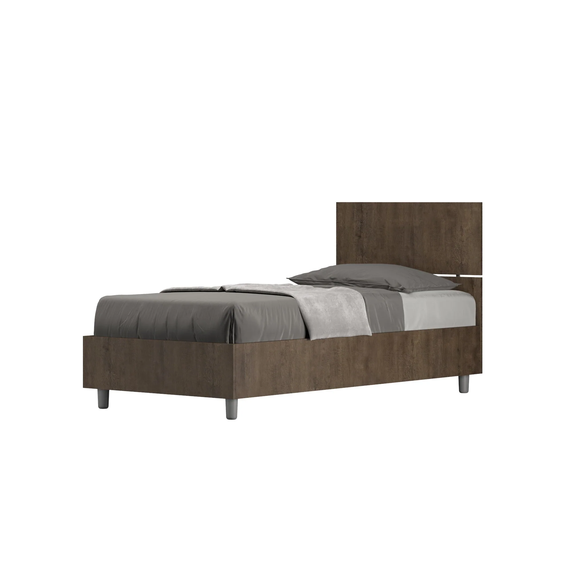 Letto singolo senza rete, con rete e contenitore 80x200 testata dritta Demas - Image 5