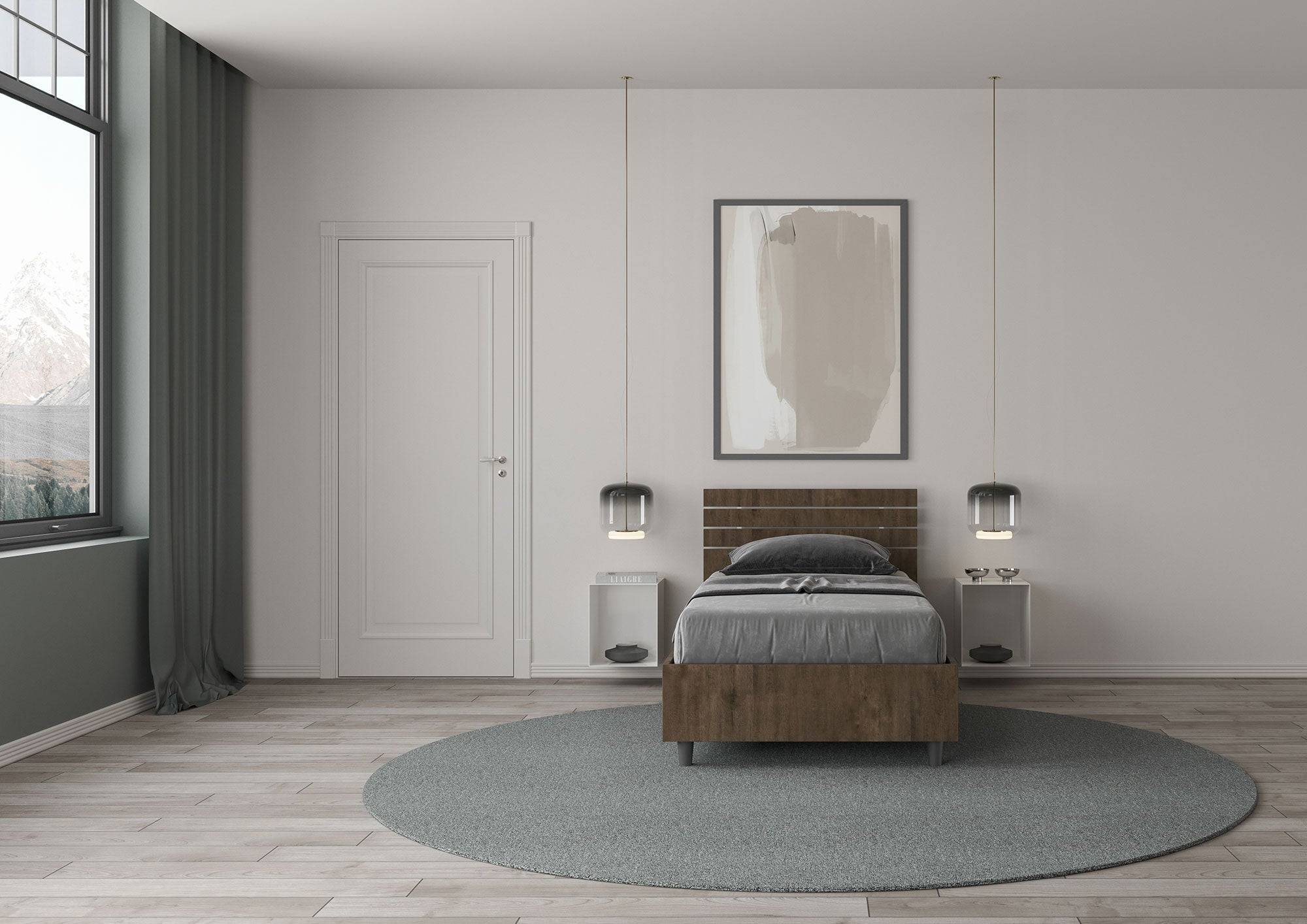 Letto singolo senza rete, con rete e contenitore testata dritta con doghe Ankel - Image 7