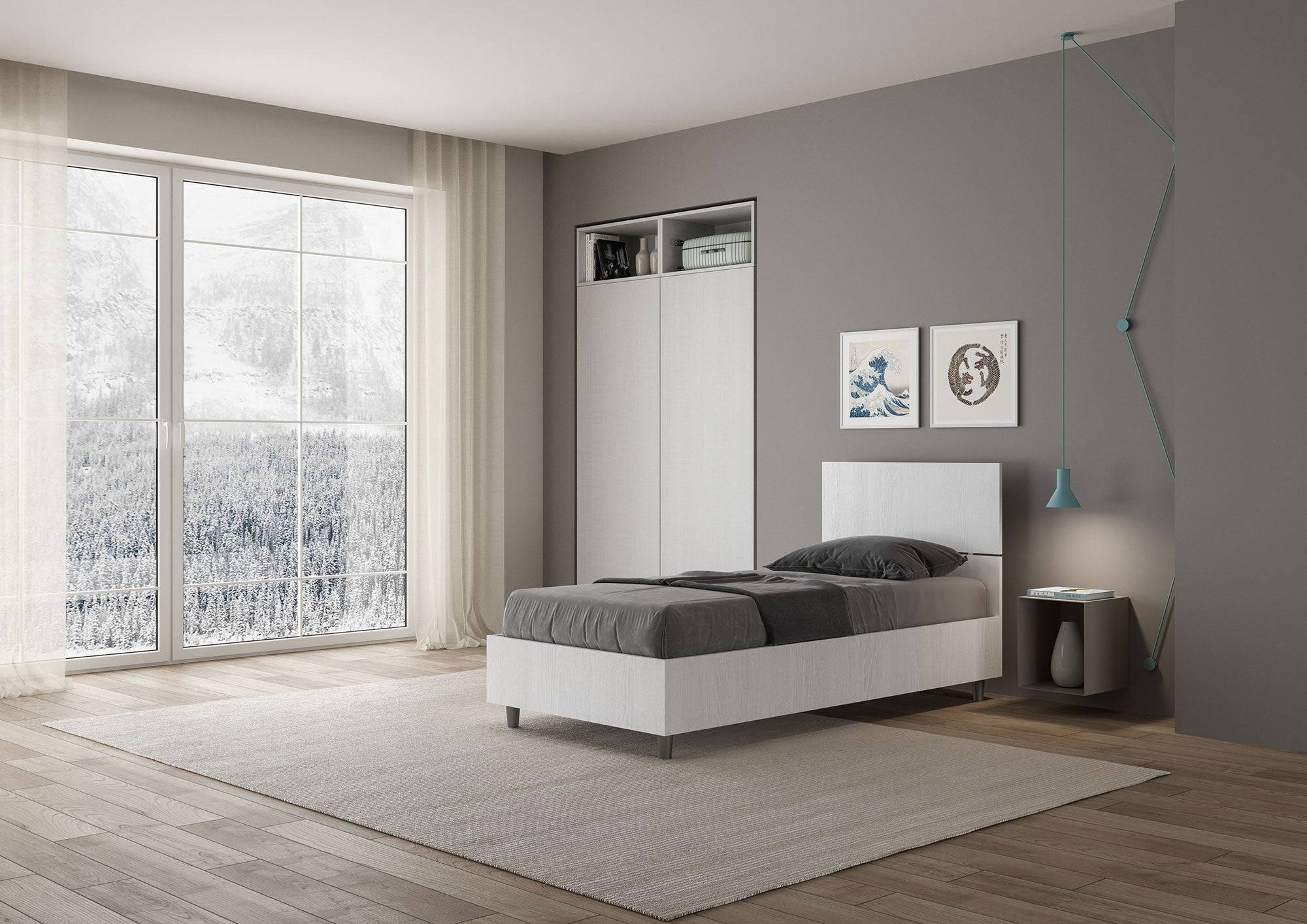 Letto Singolo 80x190 Demas con Rete Contenitore e Stile Minimalista - Image 3