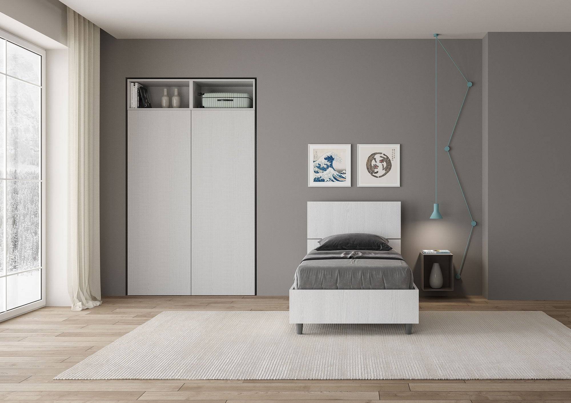 Letto Singolo 80x190 Demas con Rete Contenitore e Stile Minimalista - Image 4