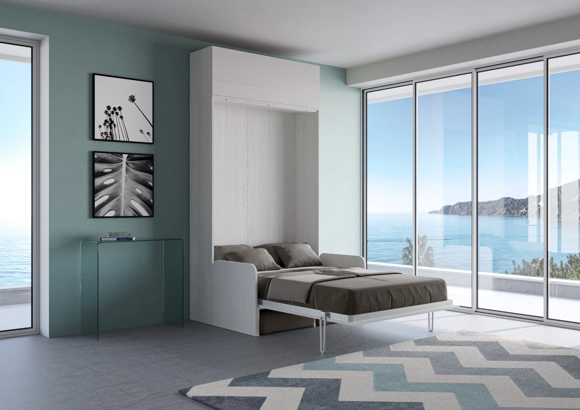 Letto una piazza e mezza a scomparsa 120 verticale Kentaro Sofà - Image 27