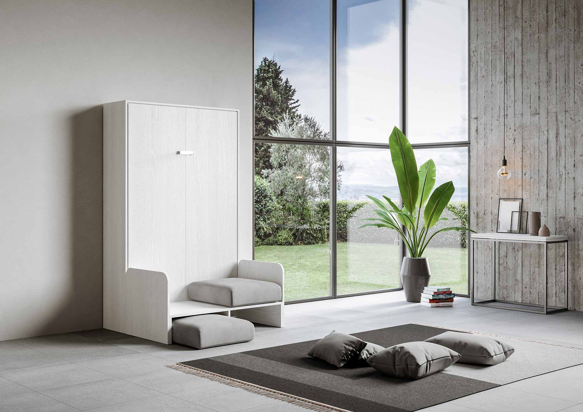 Letto una piazza e mezza a scomparsa 120 verticale Kentaro Sofà - Image 3