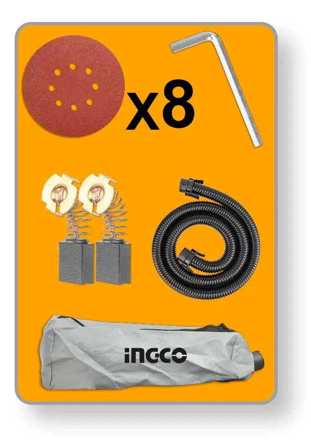 Levigatrice Cartongesso Ingco 850W con LED e Accessori 180 mm - Image 2