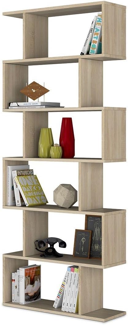 Libreria componibile alta "Athena" 6 vani rovere canadian 192 cm