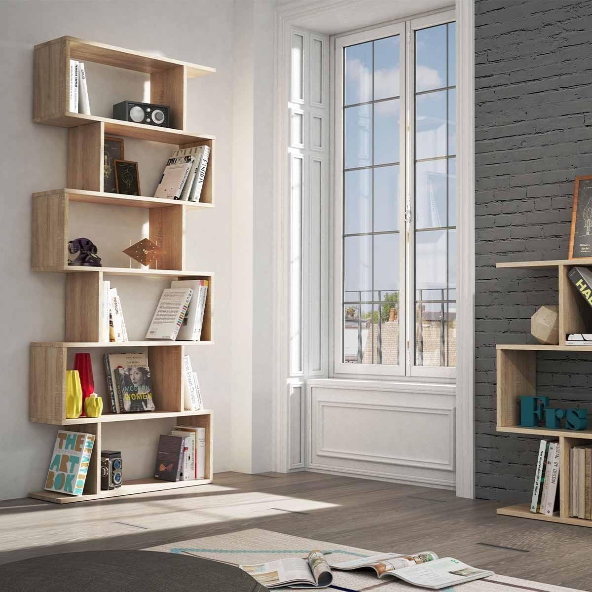 Libreria componibile alta "Athena" 6 vani rovere canadian 192 cm - Image 7