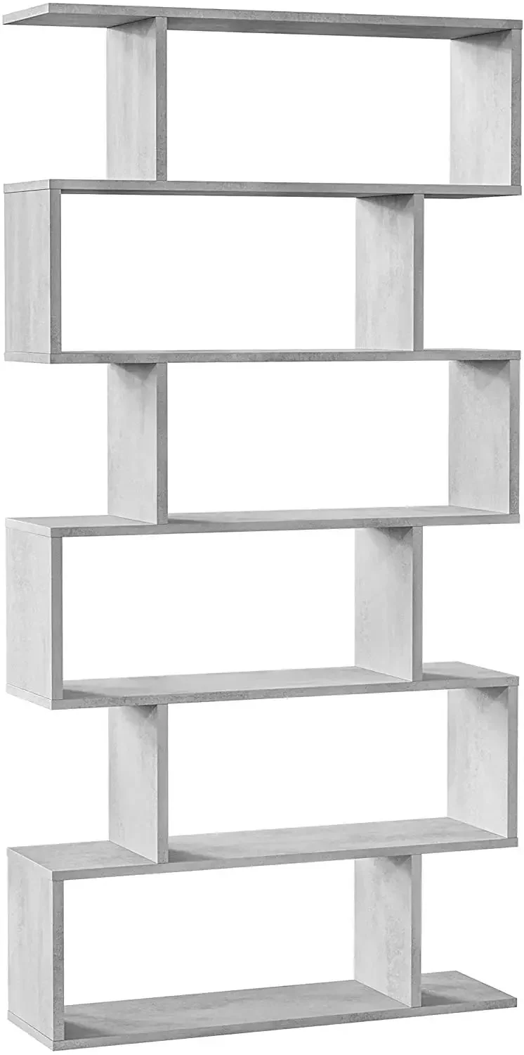 libreria Fores grigia alta in melamina 80x25x192 cm con ripiani regolabili - Image 2