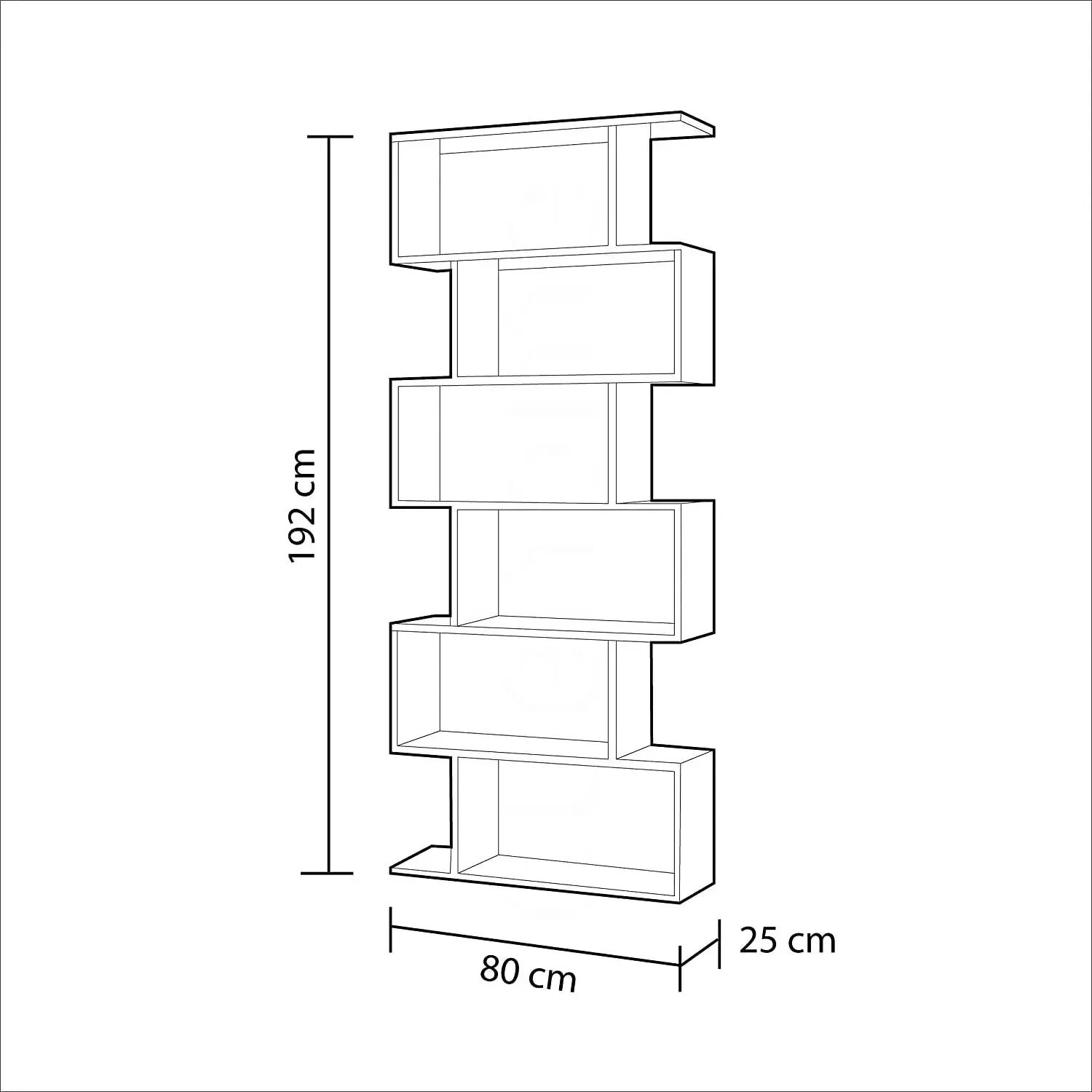 libreria Fores grigia alta in melamina 80x25x192 cm con ripiani regolabili - Image 4