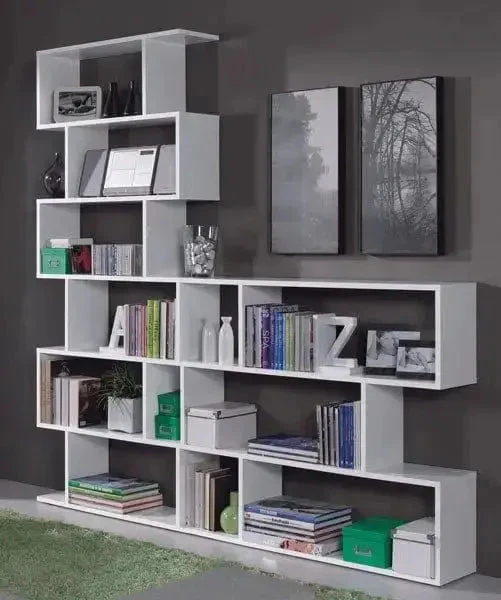 Libreria Modulare Athena Bianca con Struttura in Legno MDF - Image 2