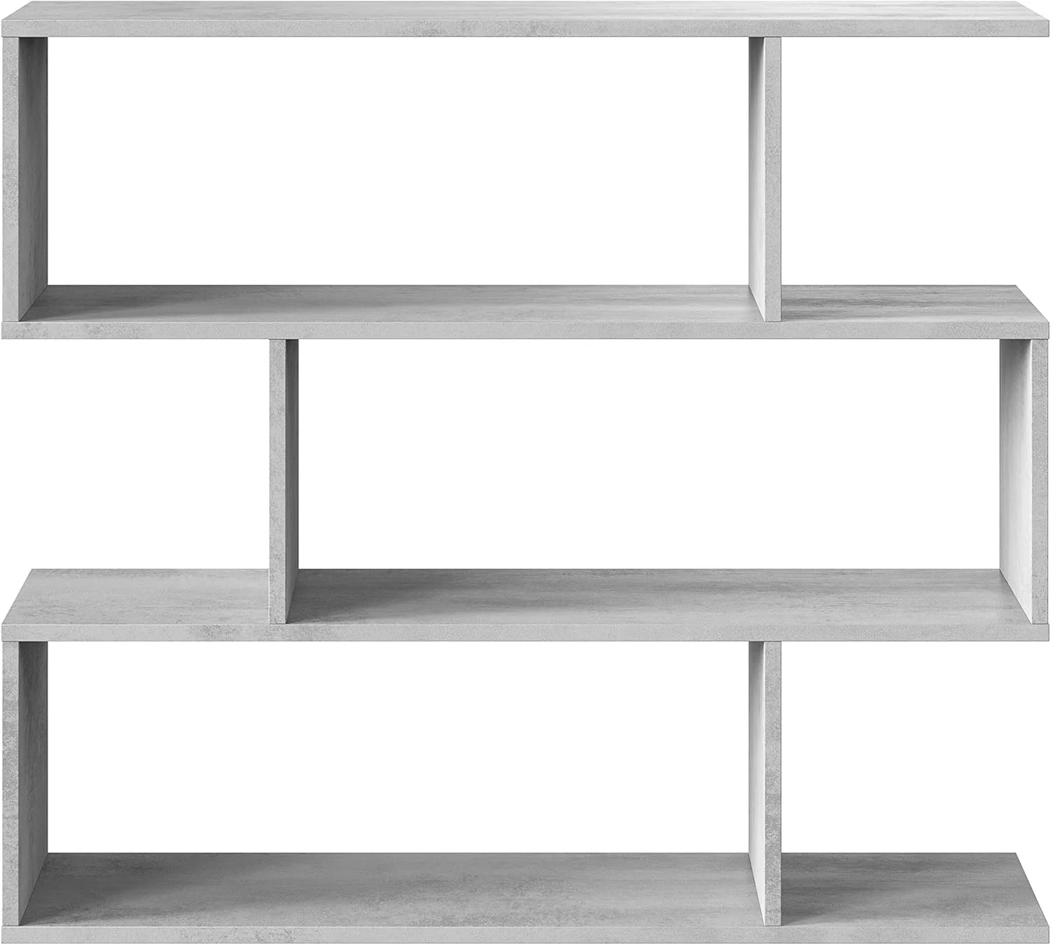 Libreria alta Athena a zig zag 110 cm colore cemento moderna - Image 2