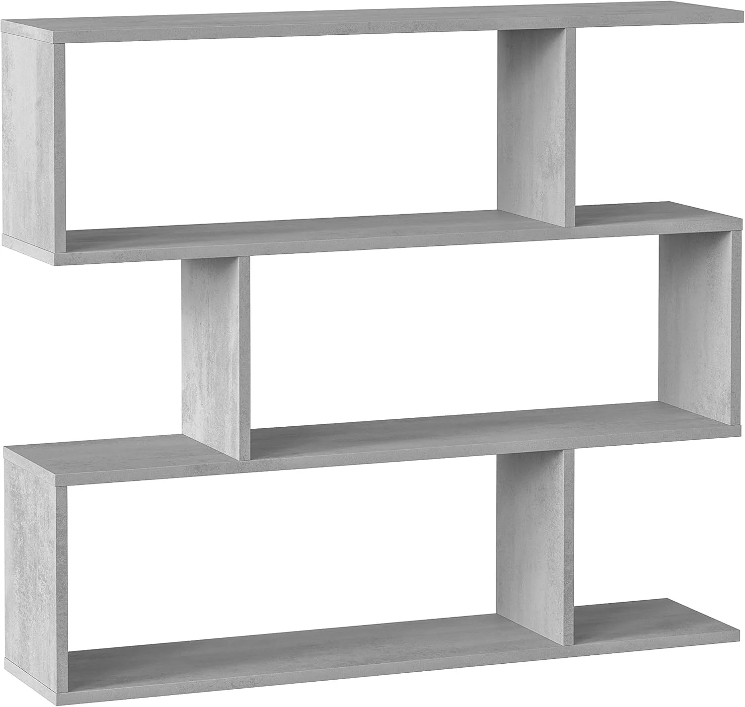 Libreria alta Athena a zig zag 110 cm colore cemento moderna - Image 5