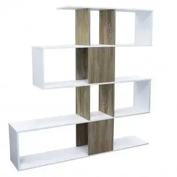 Libreria Adrianne Bianca e Naturale: Melammina, 145x29x145 - Image 3