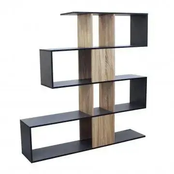 Libreria Adrianne Grigia e Naturale: Melammina, 145x29x145 - Image 2