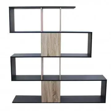 Libreria Adrianne Grigia e Naturale: Melammina, 145x29x145 - Image 3