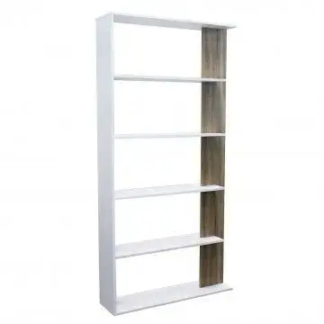 Libreria Alisha Bianca e Naturale, 90x23,5x180