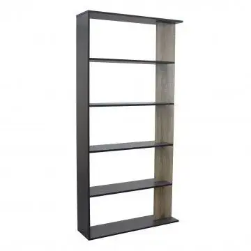 Libreria Alisha Grigia e Naturale, 90x23,5x180