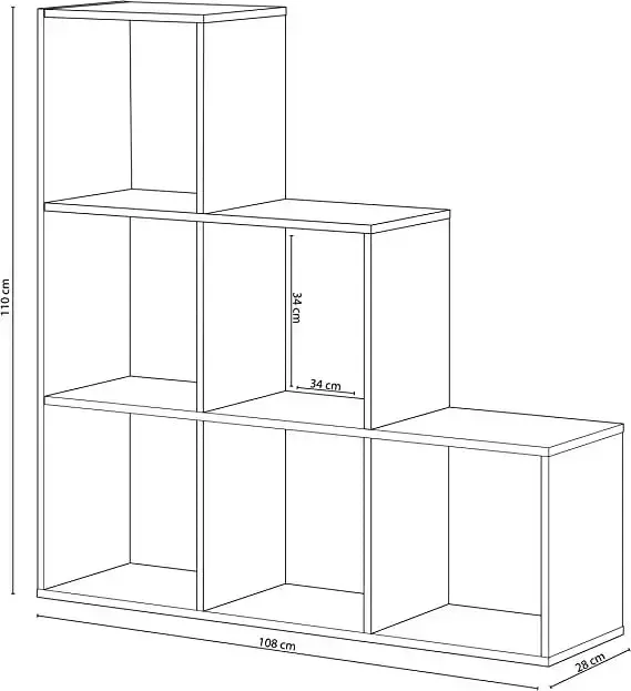 Libreria Moderna Bianca e Rovere con Ripiani e Scomparti - Image 4