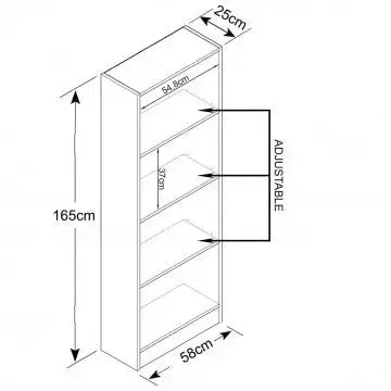 Libreria Line Bianca, 60x24x170 - Image 3