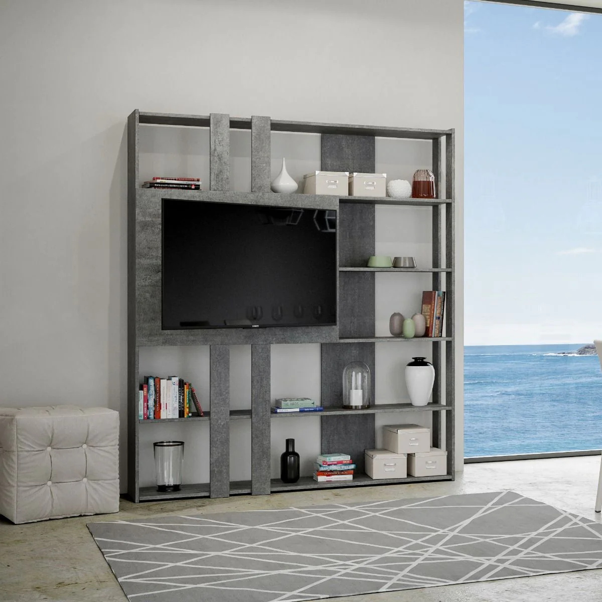 Libreria Multifunzionale Porta TV Kato 178x204x36 cm - Image 14