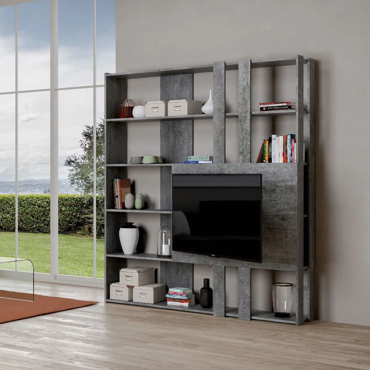 Libreria Multifunzionale Porta TV Kato 178x204x36 cm - Image 24