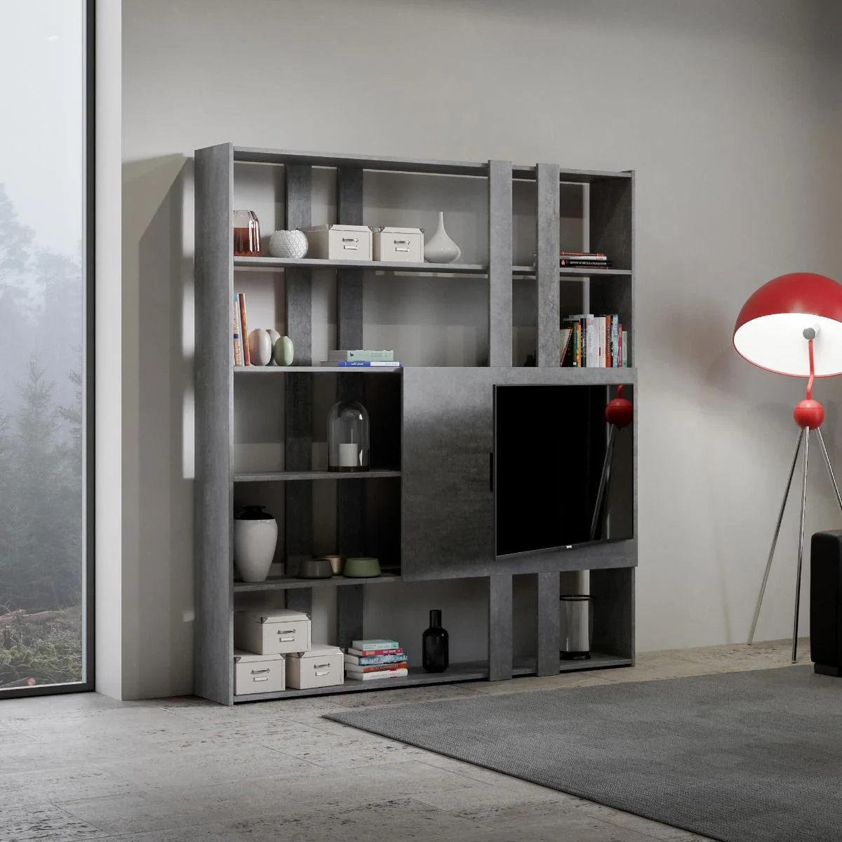 Libreria Multifunzionale Porta TV Kato 178x204x36 cm - Image 6