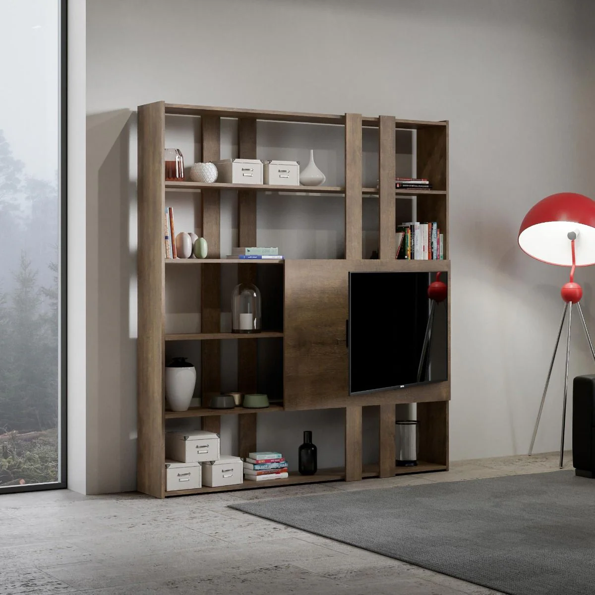 Libreria Multifunzionale Porta TV Kato 178x204x36 cm - Image 7