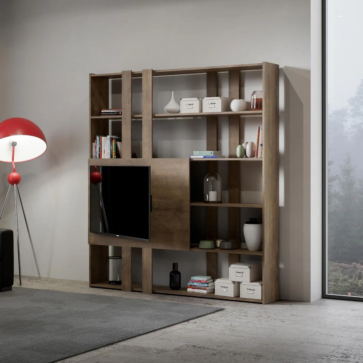 Libreria Multifunzionale Porta TV Kato 178x204x36 cm - Image 9