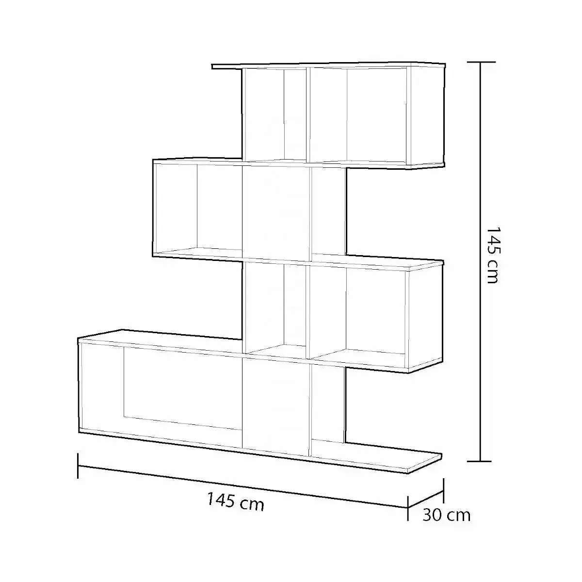 Libreria Zig-Zag in Cemento Bianco 145x145x30 cm - Image 4
