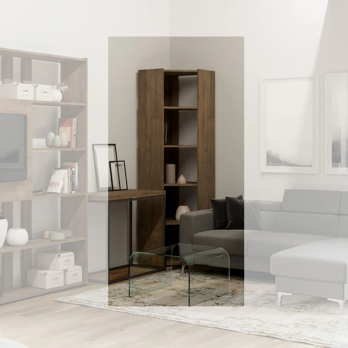 Librerie Angolari Kato A e B: Design Elegante e Funzionale 60.3x204x60.3 cm - Image 5