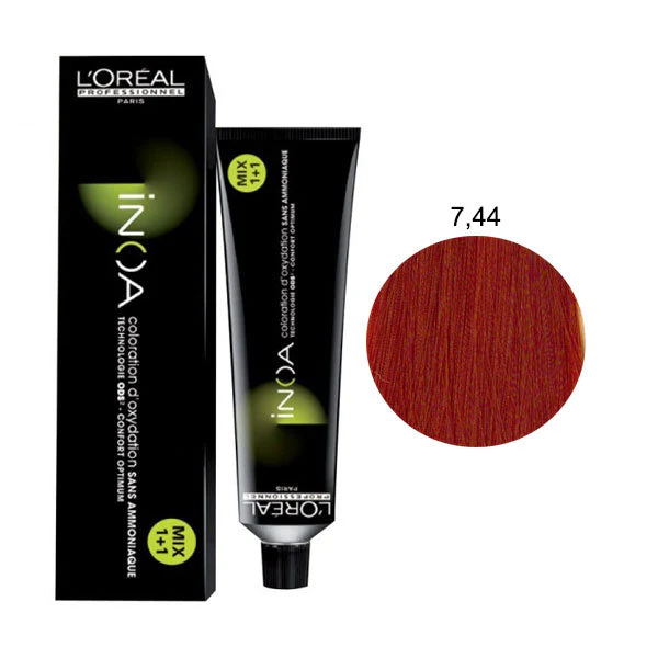 L'OREAL PROFESSIONNEL INOA BIONDO RAME PROFONDO 7,44
