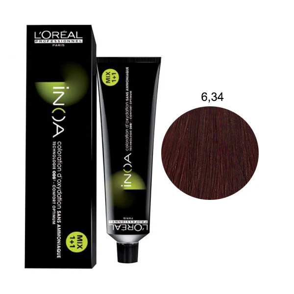 L'OREAL PROFESSIONNEL INOA BIONDO SCURO DORATO RAME 6,34