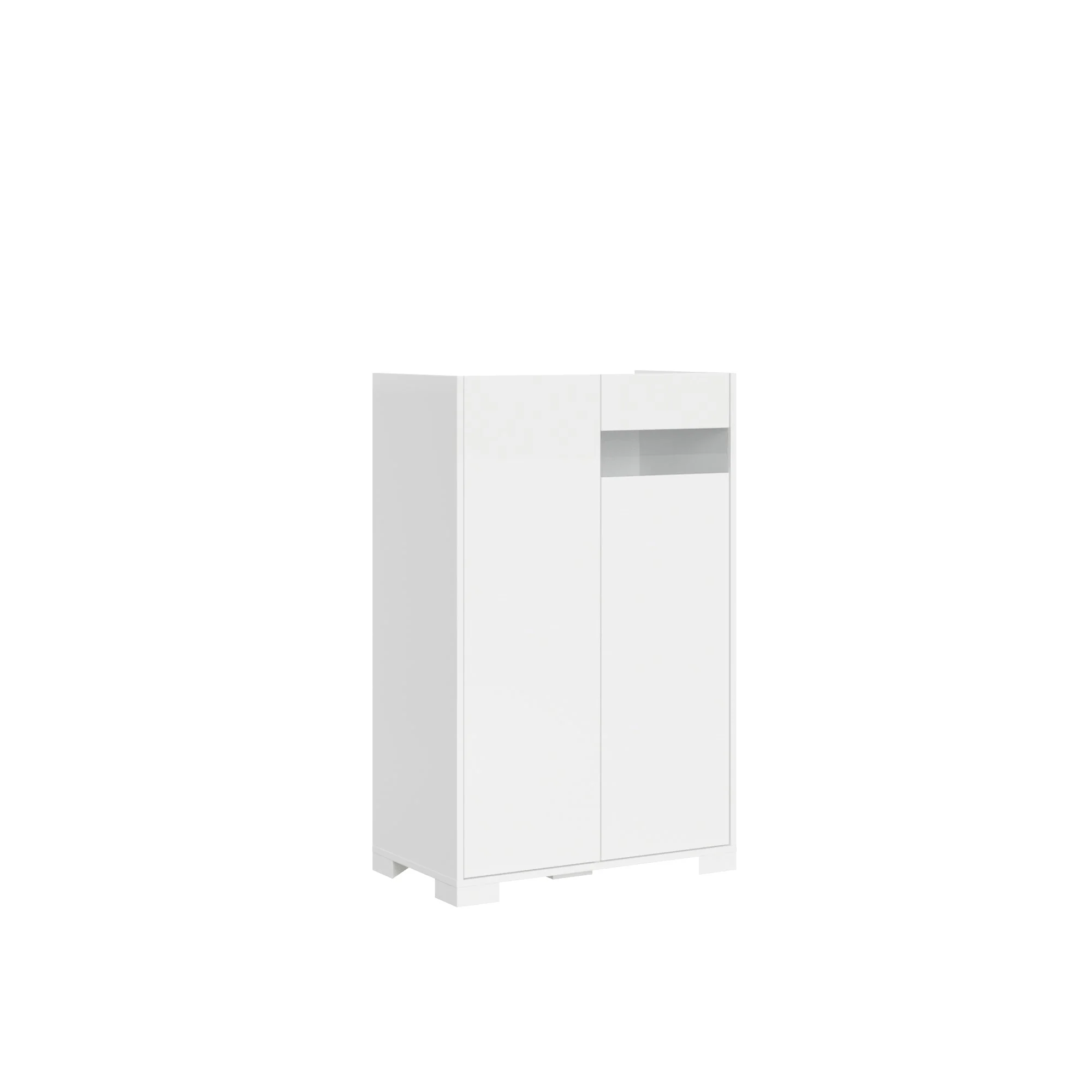 Madia e Credenza alta con Porta TV Riflesso bianco lucido e cashmere - Image 22