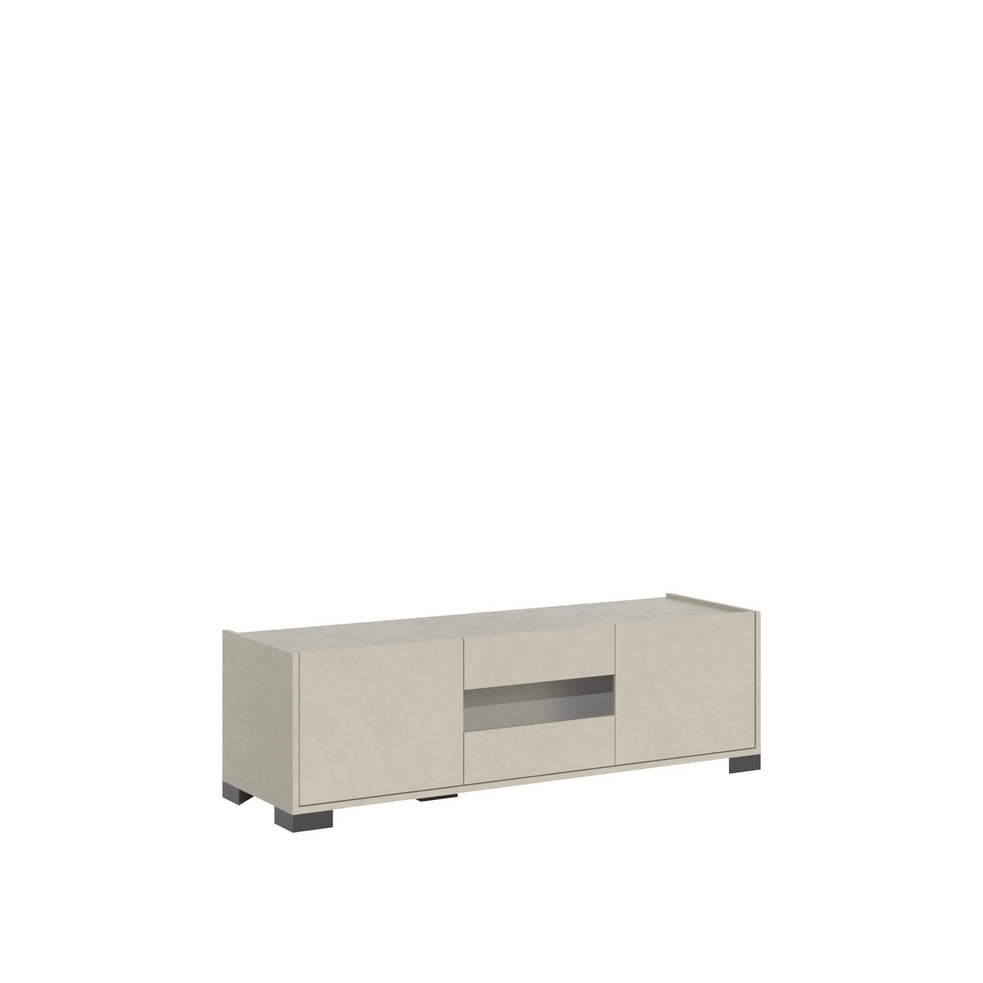 Madia e Credenza alta con Porta TV Riflesso bianco lucido e cashmere - Image 36