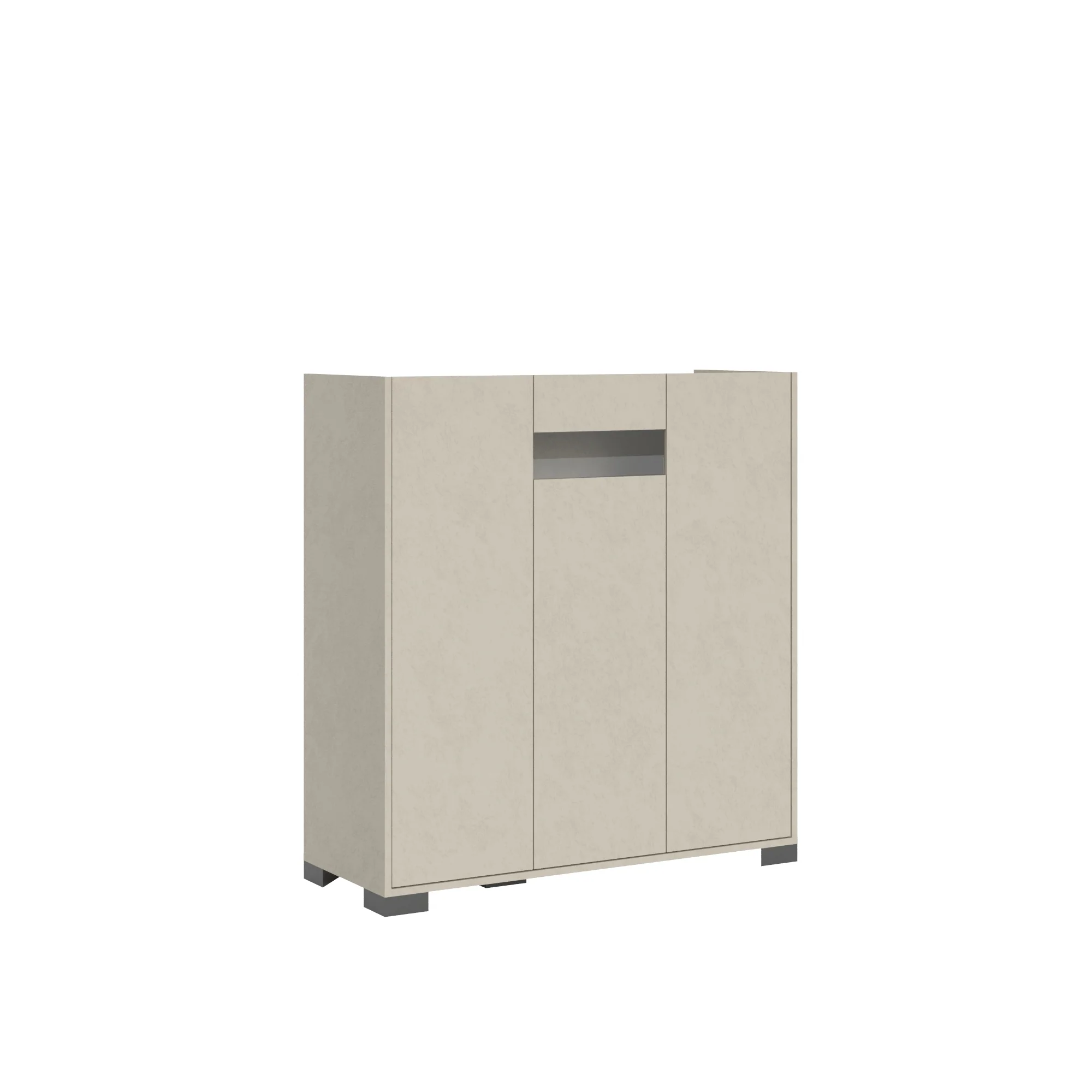 Madia e Credenza alta con Porta TV Riflesso bianco lucido e cashmere - Image 41