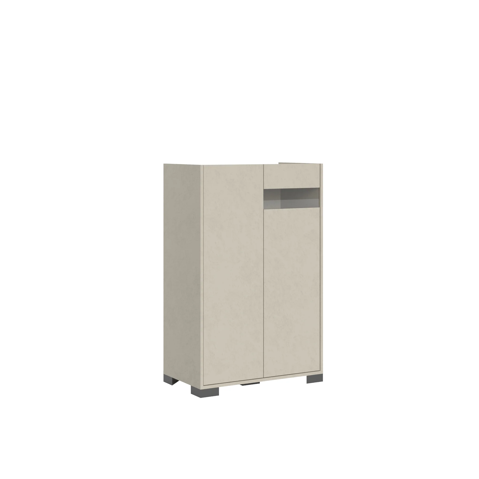 Madia e Credenza alta con Porta TV Riflesso bianco lucido e cashmere - Image 46