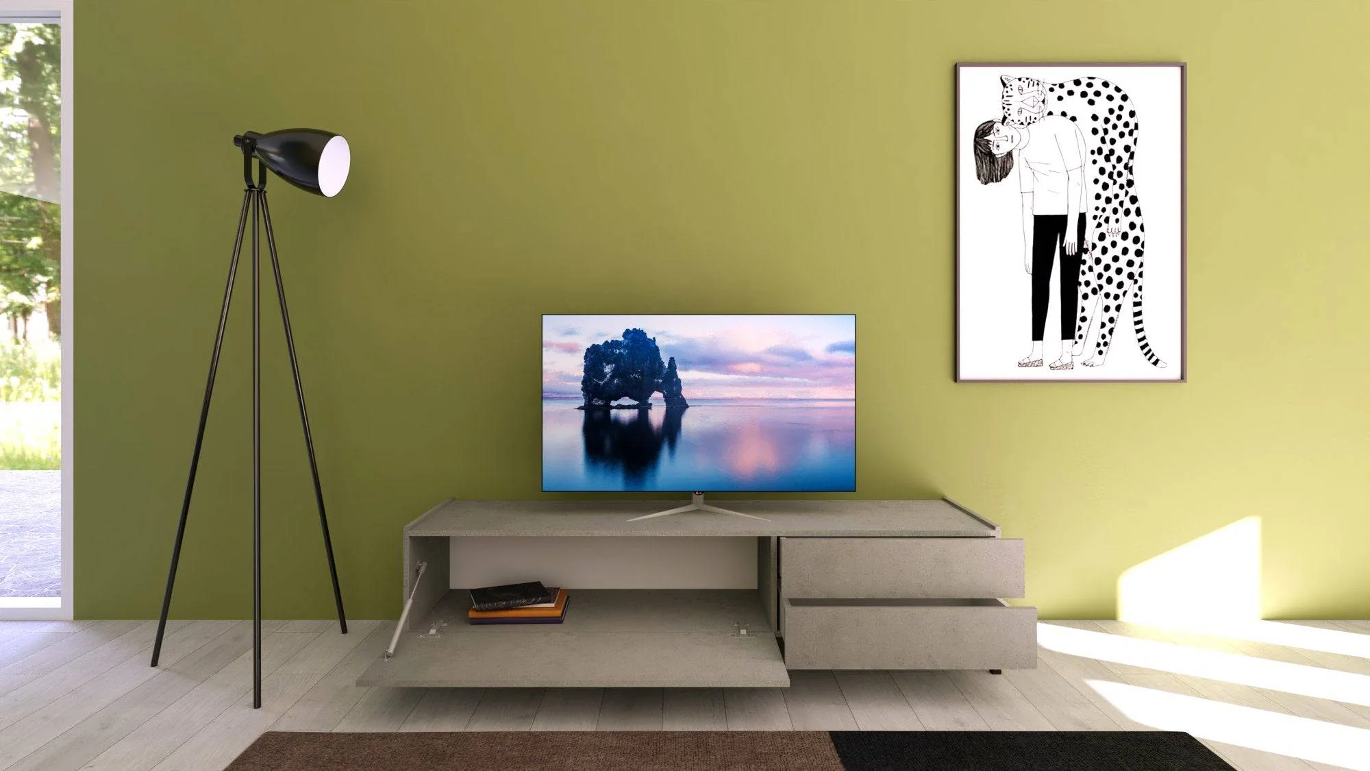 Madia e Credenza Solaria cashmere con ante e cassetti - Image 13
