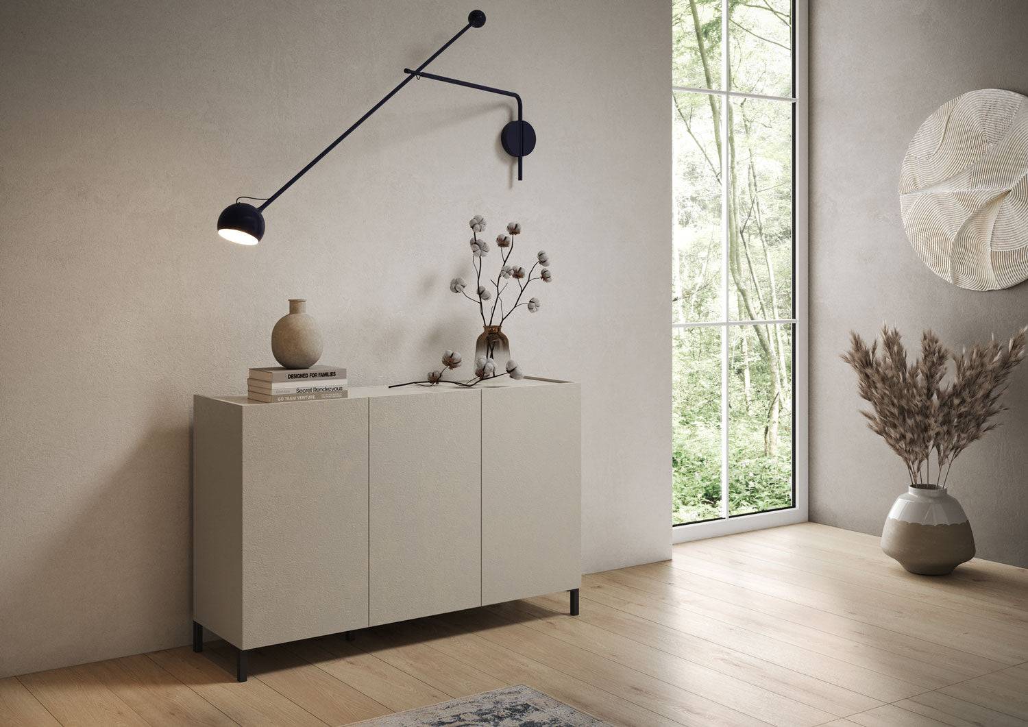 Madia e Credenza Solaria cashmere con ante e cassetti - Image 2
