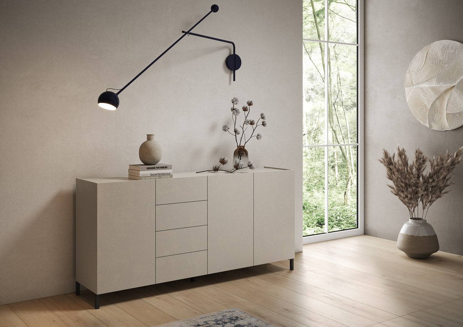 Madia e Credenza Solaria cashmere con ante e cassetti - Image 7
