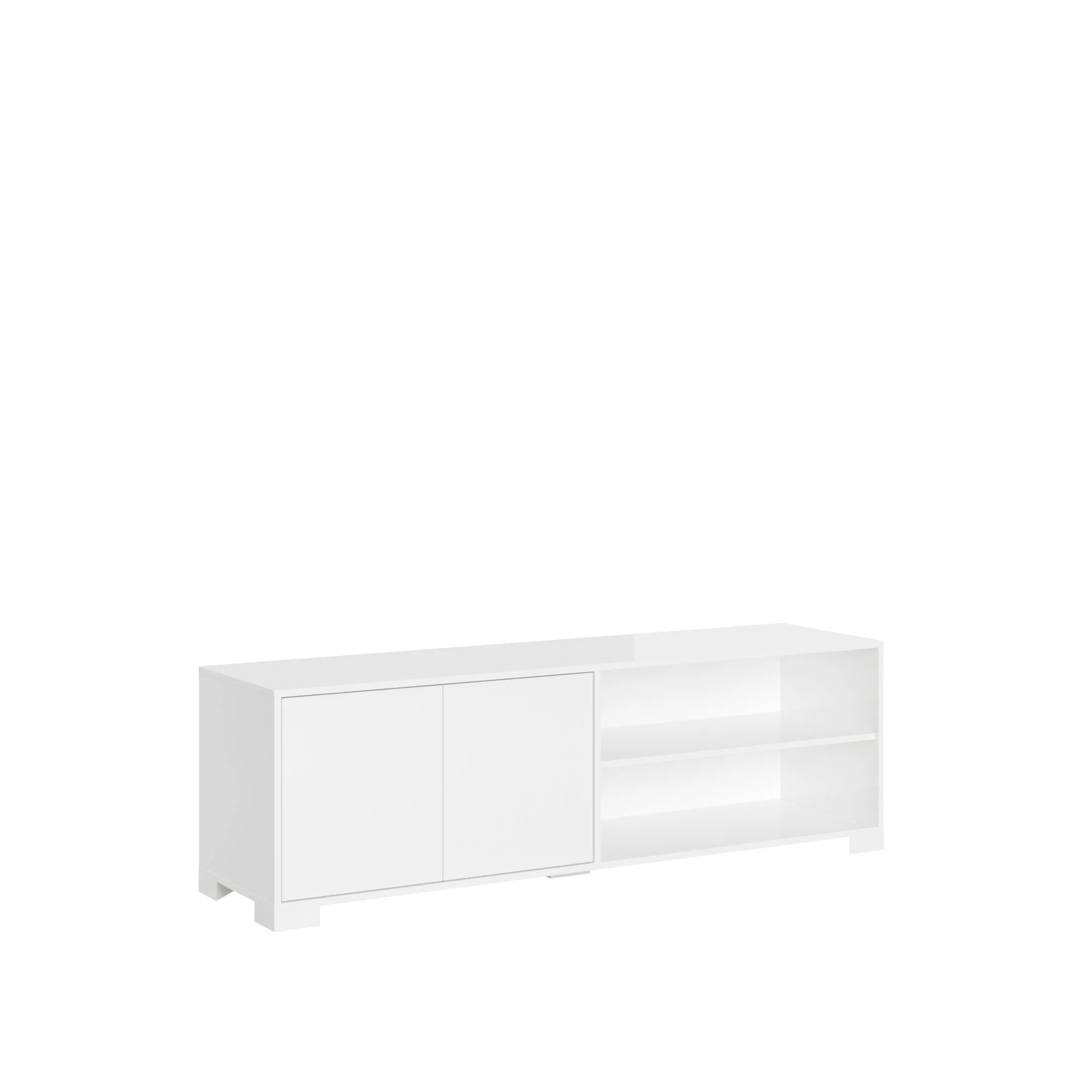 Madia e Porta TV Lumina con ante in bianco lucido e cashmere - Image 12