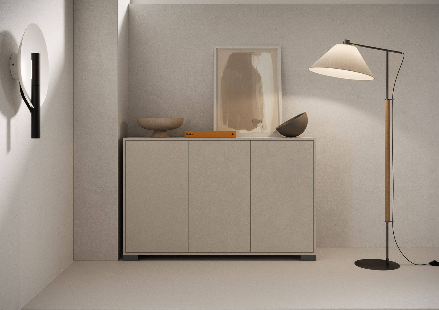 Madia e Porta TV Lumina con ante in bianco lucido e cashmere - Image 28