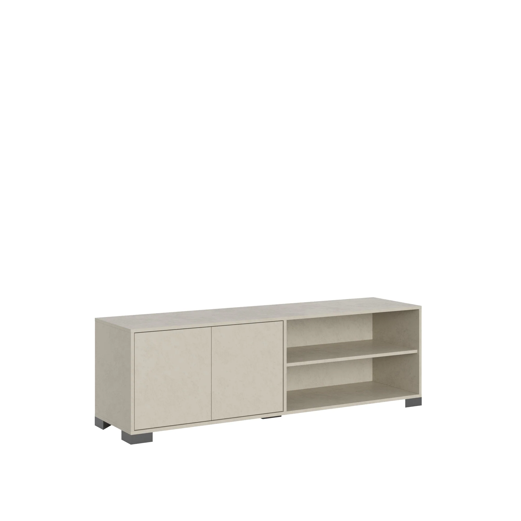 Madia e Porta TV Lumina con ante in bianco lucido e cashmere - Image 36