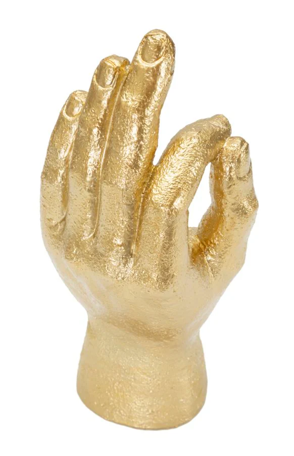 Statua Mano Ok in Oro - Decorazione Elegante 10x7x22,5 cm - Image 3