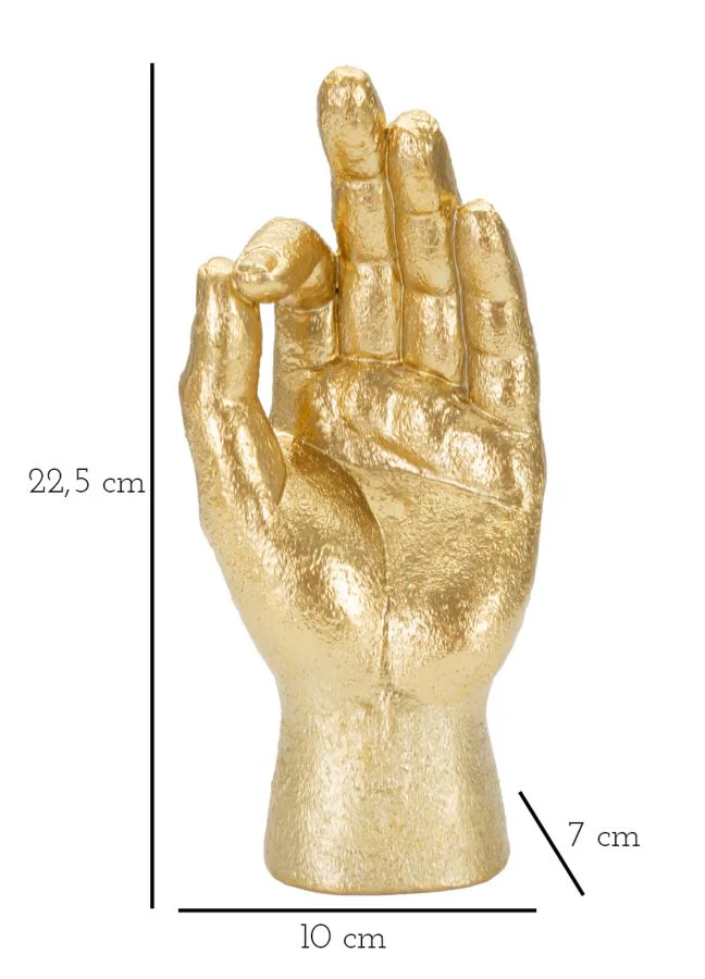 Statua Mano Ok in Oro - Decorazione Elegante 10x7x22,5 cm - Image 6