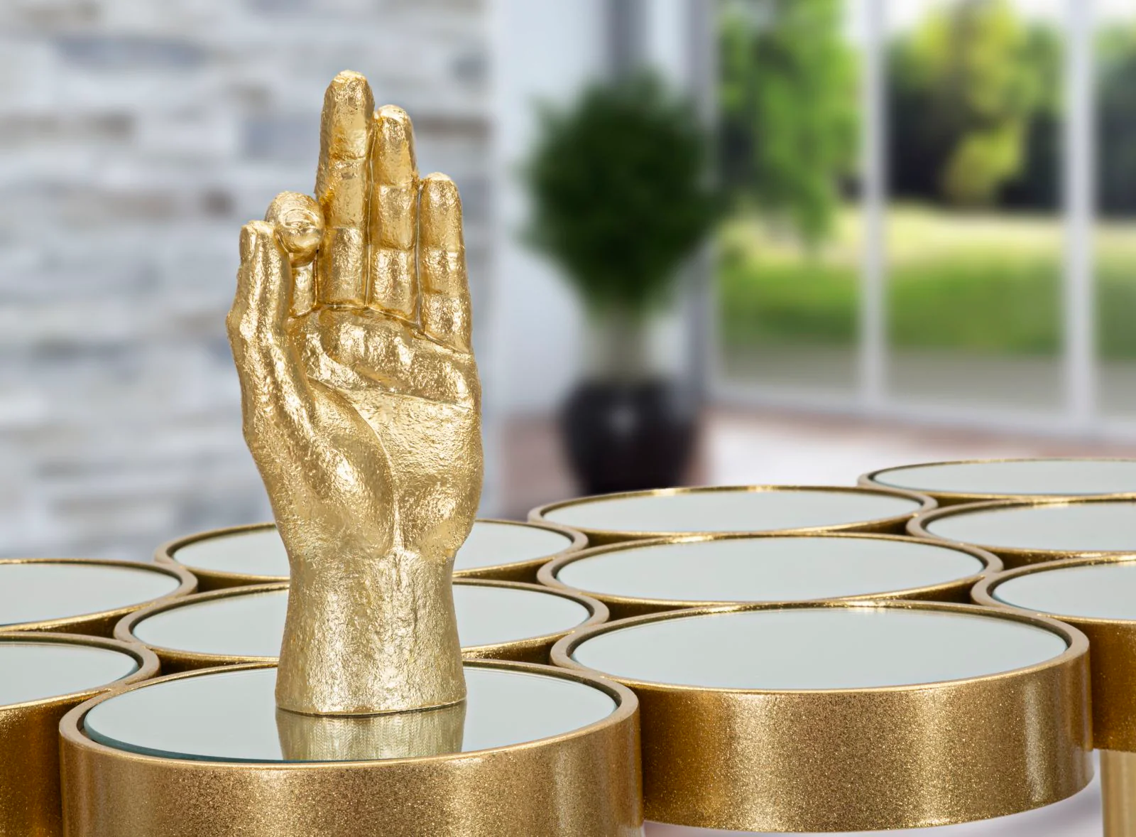 Statua Mano Ok in Oro - Decorazione Elegante 10x7x22,5 cm - Image 7