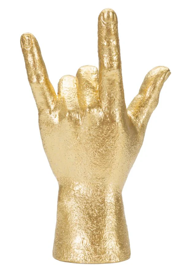 Statua Dorata "Mano Yeah" 14,5x7x23 cm - Image 3