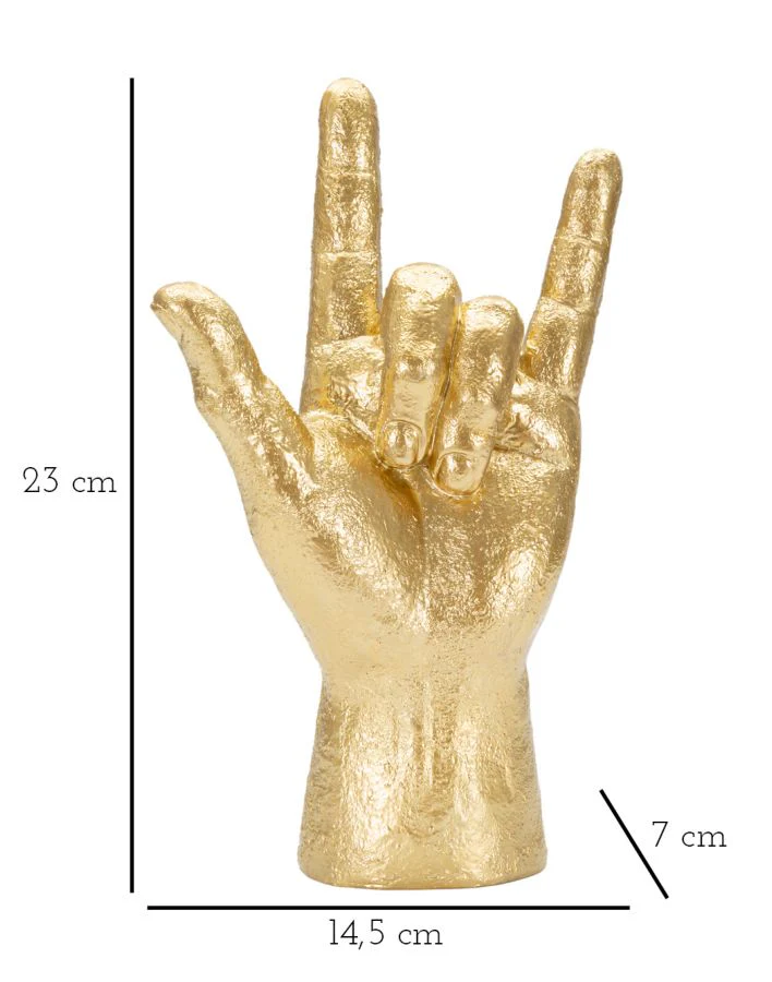 Statua Dorata "Mano Yeah" 14,5x7x23 cm - Image 8
