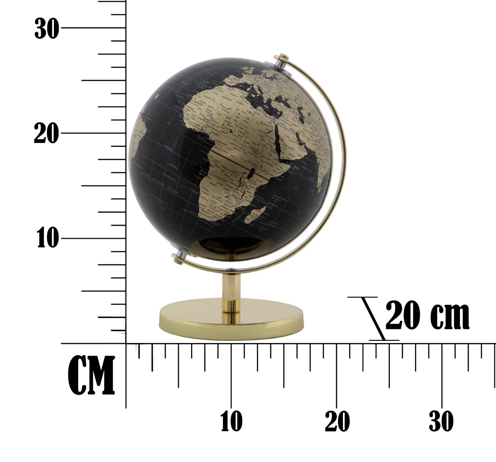 Mappamondo Elegante Oro cm ø 20x28 - Image 2
