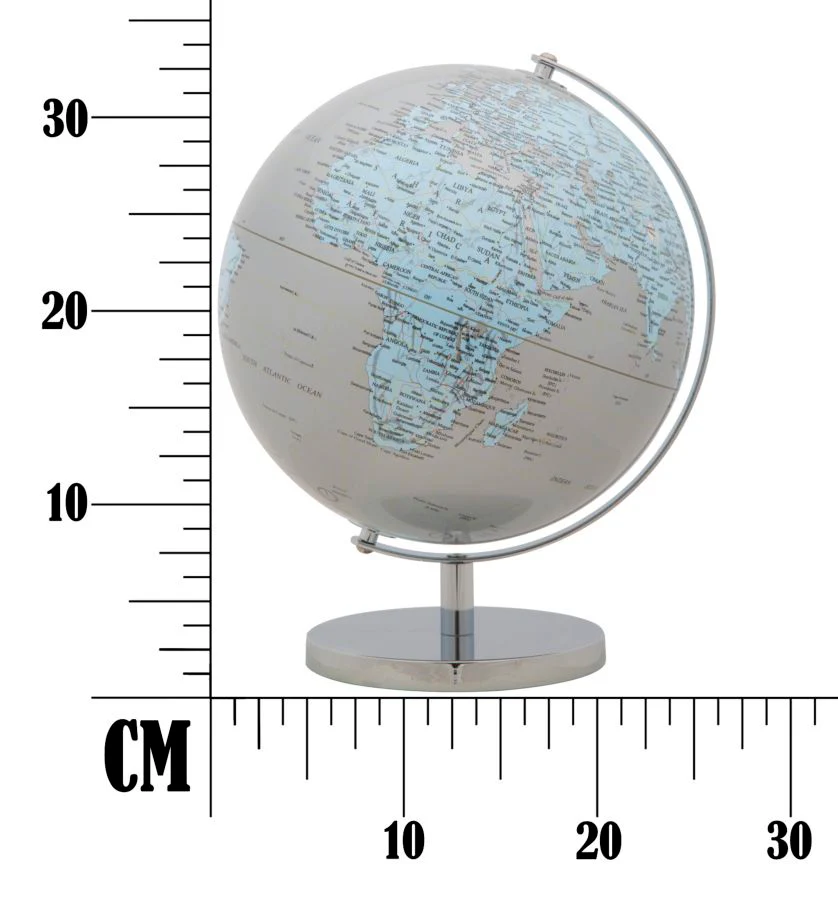 Mappamondo Argento Elegante Ø 25x34 cm - Image 2